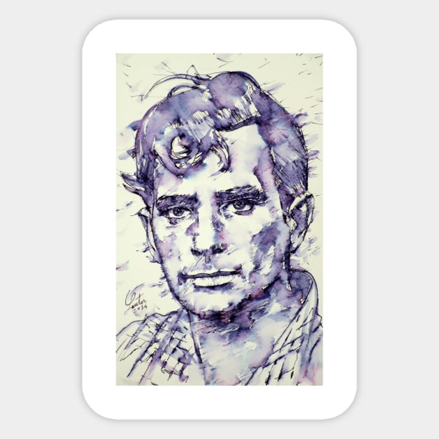 JACK KEROUAC watercolor and ink portrait Sticker by lautir